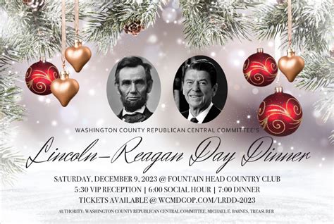 Washington County Lincoln Reagan Day Dinner Maryland Republican Party