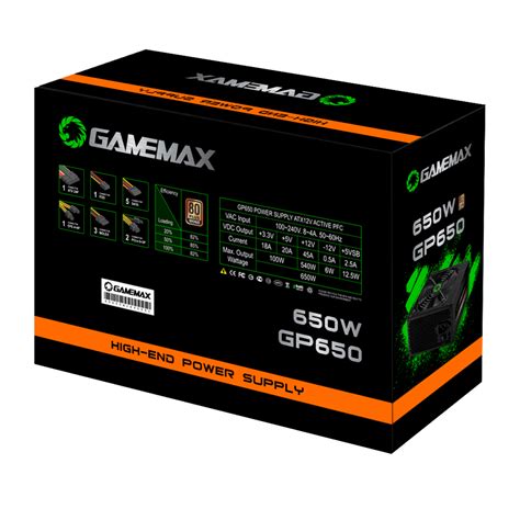 Fonte Gamemax Gp W Plus Bronze Pfc Ativo Black