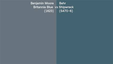 Benjamin Moore Britannia Blue Vs Behr Shipwreck S Side By