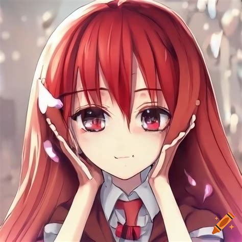 Cute Anime Red Hair Girl On Craiyon