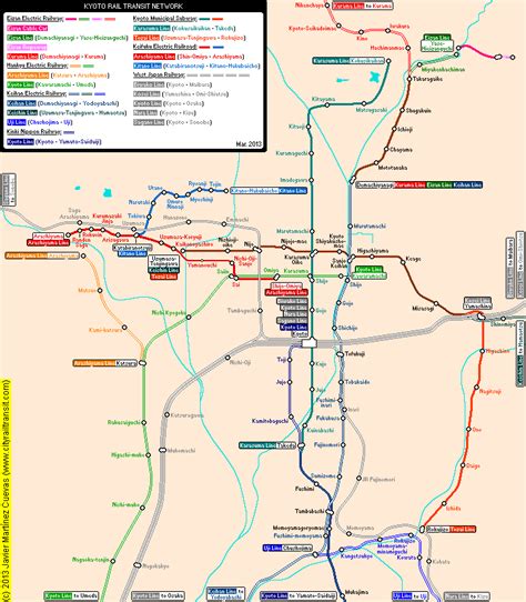 Kyoto Real Distance Metro Map