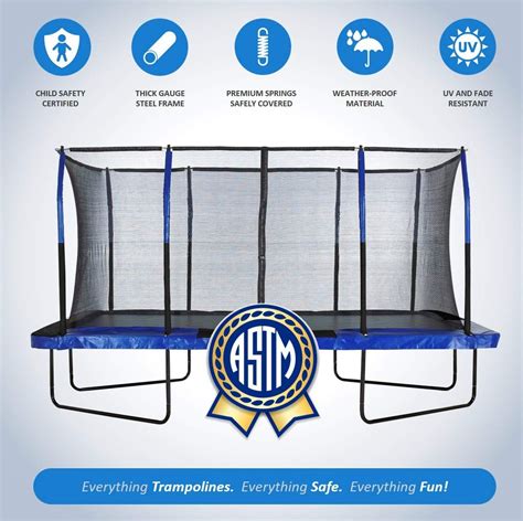 8x14ft Large Rectangle Trampoline Garden Trampoline For Adults