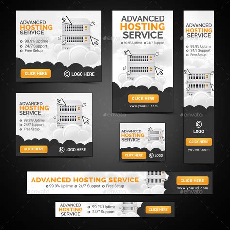 Web Hosting Banners Bundle - 10 Sets - 164 Banners by Hyov | GraphicRiver