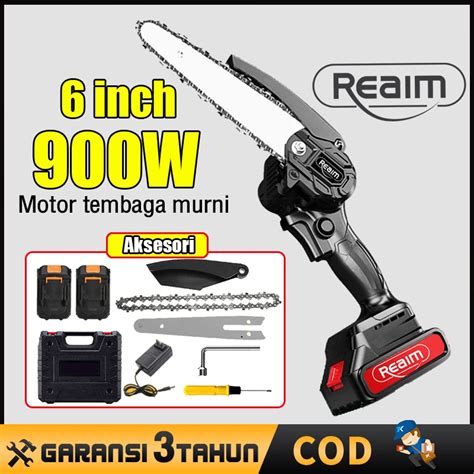 Jual Reaim Chain Saw Cordless2 Baterai6 Inch Chainsaw Cordless