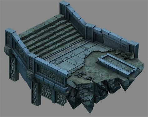 Artstation Underground Palace Cliffs Game Assets