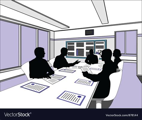 Businessmen meeting silhouette Royalty Free Vector Image