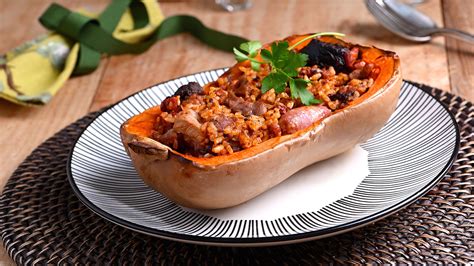 Calabaza Rellena De Arroz Con Carnes Y Embutidos Blanca Mayand A