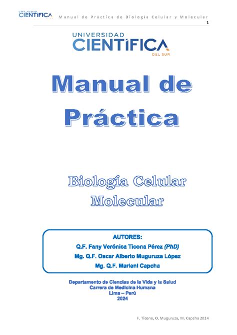 BCM Guia 2024 1 Manual de Práctica Biología Celular Molecular 2