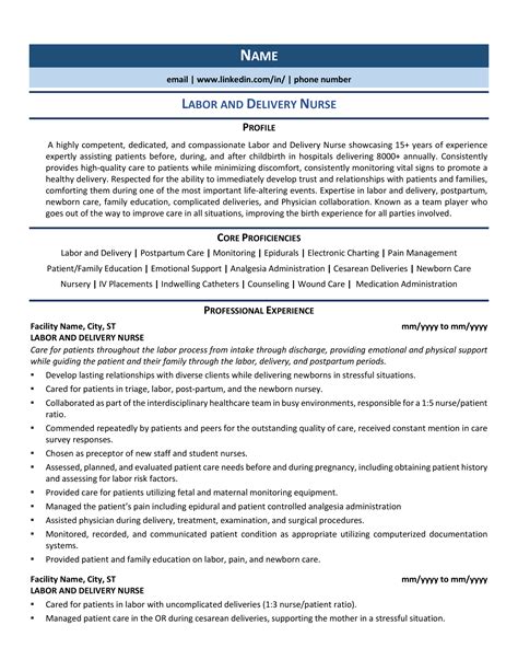 Labor And Delivery Nurse Resume Example Tips And Tricks Zipjob