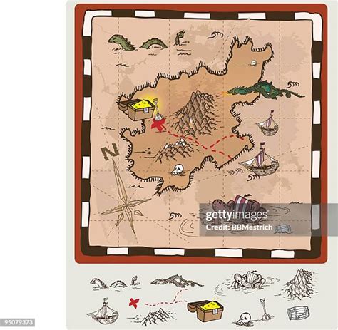 Old Treasure Map Signs Vector Photos And Premium High Res Pictures Getty Images