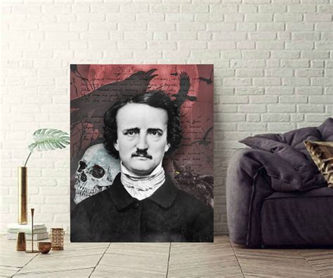 Edgar Allan Poe Raven Poem Wall Art Canvas Artwork Art Etsy