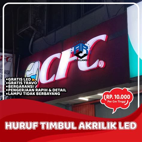 Jual HURUF TIMBUL AKRILIK LED ACRYLIC 3D NYALA STAINLESS LETTERSIGN