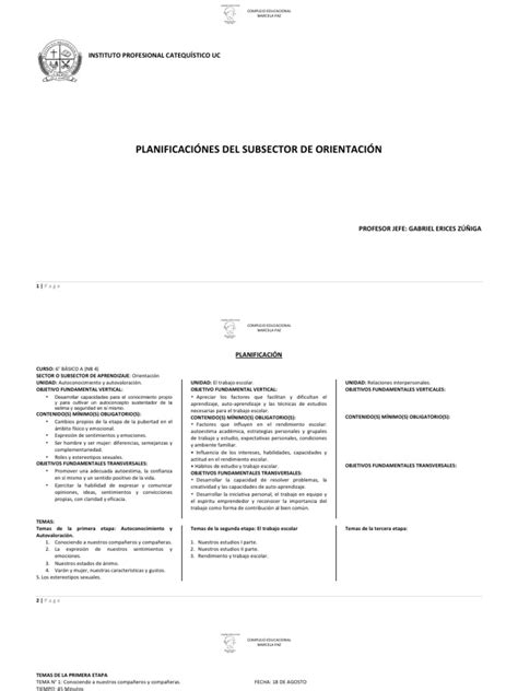 Pdf PlanificaciÓnorientación6°básico Dokumentips