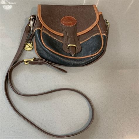 Dooney Bourke Vintage Teton Two Tone Pebbled Leather Crossbody Bag In