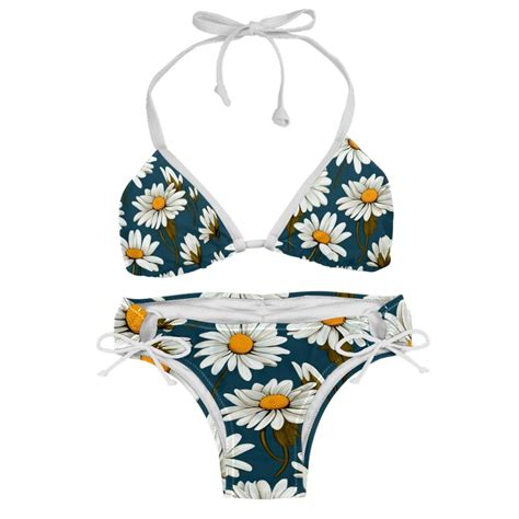 Daisy Detachable Sponge Adjustable Strap Bikini Set Two Pack Great For