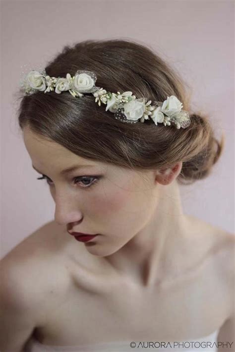 Wedding Hair Wreath Ivory Flower Crown Flower Wreath Headband Floral