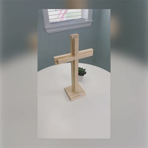 Wooden Cross 16 Stand Up Cross Cross With Base Handmade Stand Up