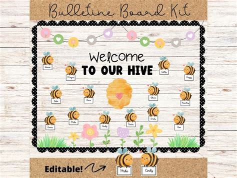 Welcome To Our Hive Back To School Bulletin Board Bee Classroom Decor Printable Etsy Bee