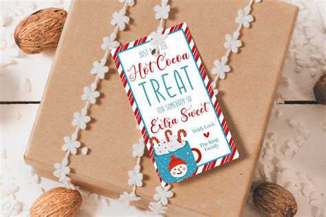 Printable Hot Cocoa Christmas Gift Tag Hot Chocolate Treat For Someone Sweet Tag Template