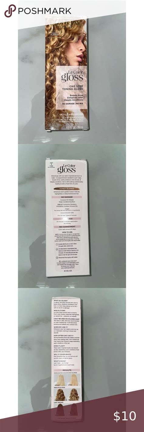 L Oreal Paris Le Color One Step Hair Gloss Honey Blonde Up To Applications Honey Blonde