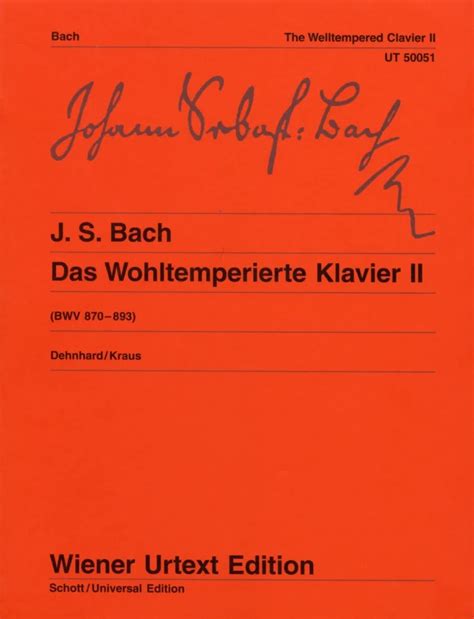 Das Wohltemperierte Klavier Bwv Von Johann Sebastian Bach