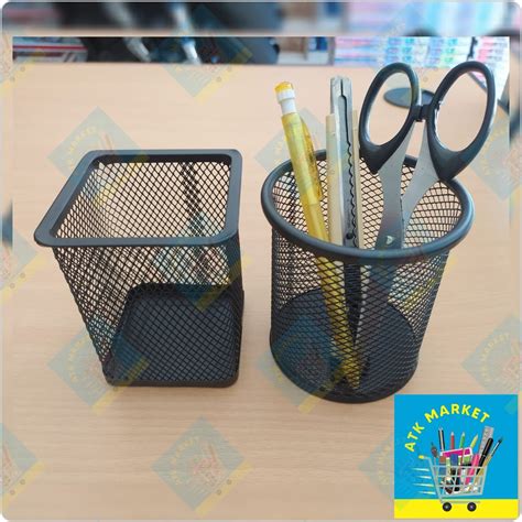 Jual Pen Stand Pen Organizer Rak Alat Tulis Jaring Besi Bulat Dan