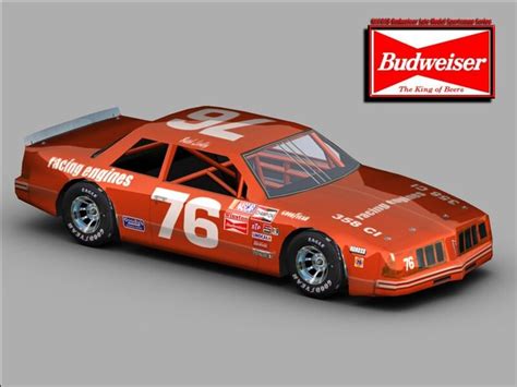 Orange Race Car with Number 76: Retro Era NASCAR Race Car