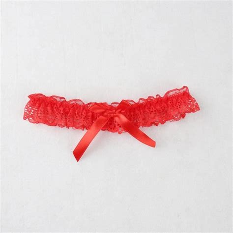 Soutien gorge Porte jarretelles en dentelle pour femmes lingerie sexy avec nœud anneau de cuisse