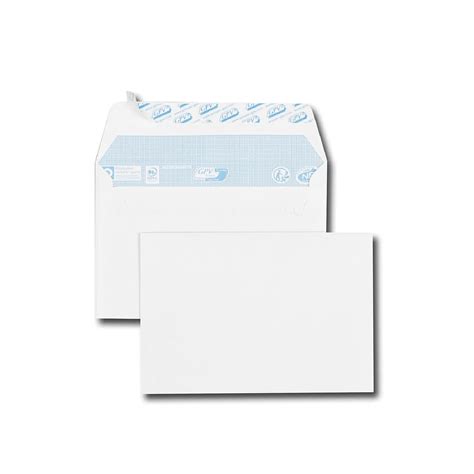 GPV Boîte de 500 enveloppes blanches EVERYDAY C6 114x162 80 g bande de