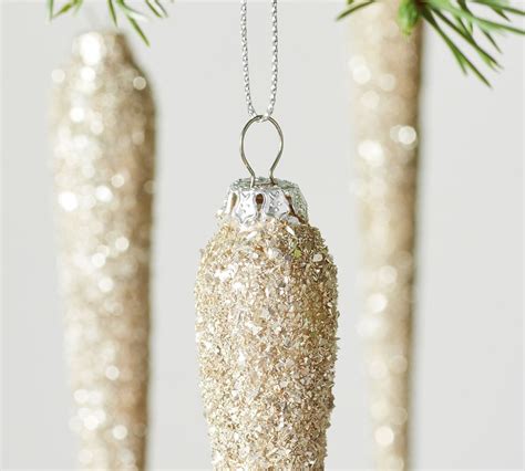 German Glitter Glass Icicle Ornaments Set Of 6 Pottery Barn