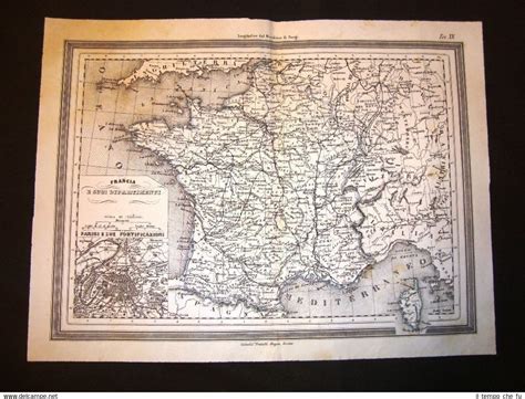 Carta Geografica O Mappa Marmocchi Del Francia Parigi E Sue