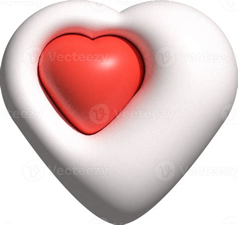 Cute 3d Red Heart Shape Decoration 13644075 Png