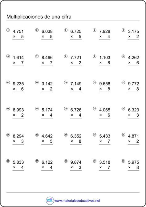 Cuaderno De Multiplicaciones Una Cifra Dos Cifras Tres Cifras Ejercicios De Calculo