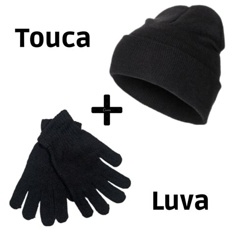 Kit Touca e Luvas Lã Adulto Inverno Frio Promoção Promoção Escorrega