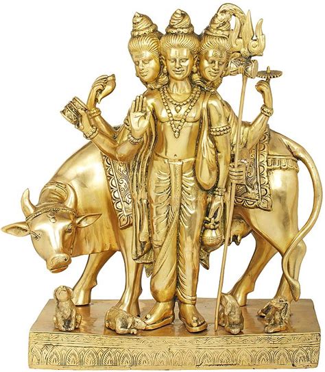 24 Lord Dattatreya In Brass Handmade Made In India Exotic India Art