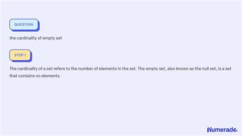 SOLVED: the cardinality of empty set