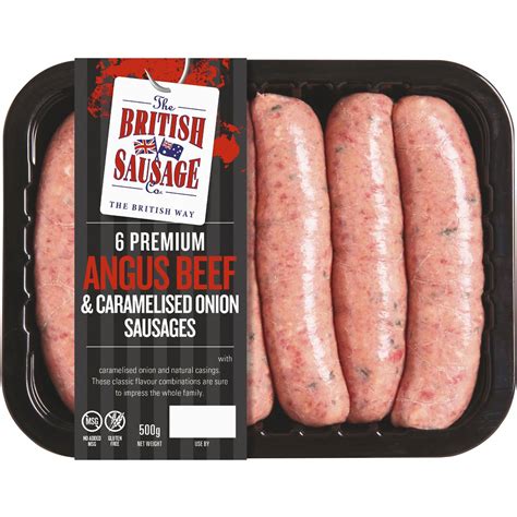 The British Sausage Co Angus Beef Caramelised Onion Sausages 500g