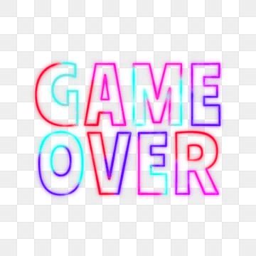 Game Over Text Element Neon Light Symbol Retro Digital PNG And