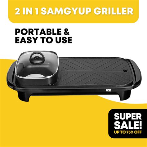 Original Samgyup Griller 2 In 1 Multi Functional Grill Pan And Hot Pot Set Perfect For