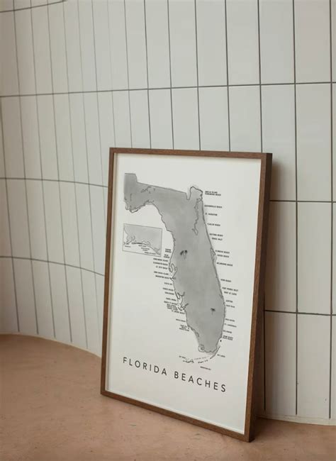 Digital Download of Florida Beaches Map of Florida Beaches, Florida Map ...