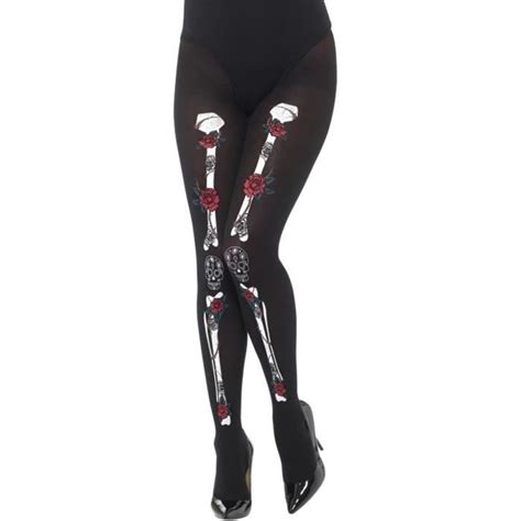 Lot De 6 Collants Squelette Adulte Dia De Los Muertos Taille Unique