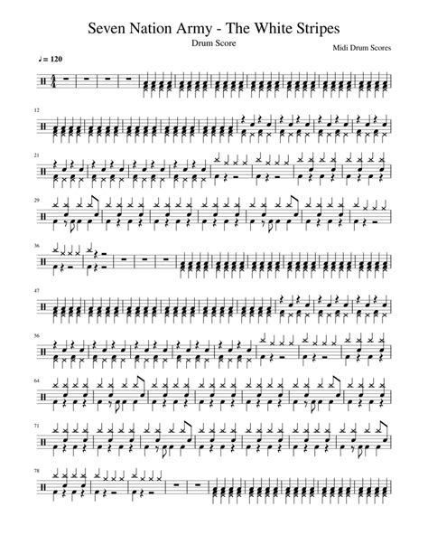 Seven Nation Army The White Stripes Sheet Music For Percussion Download Free In Pdf Or Midi