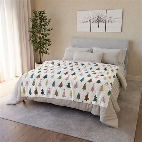 Holiday Season Boho Christmas Tree Patterned Blanket Throw Christmas