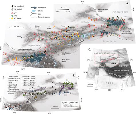 Topographic Maps Of The Tian Shan Based On The 90‐m Srtm Dem And