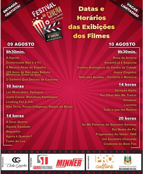 Inicia Nesta Quarta Feira Dia O Festival De Cinema De Santo Ngelo