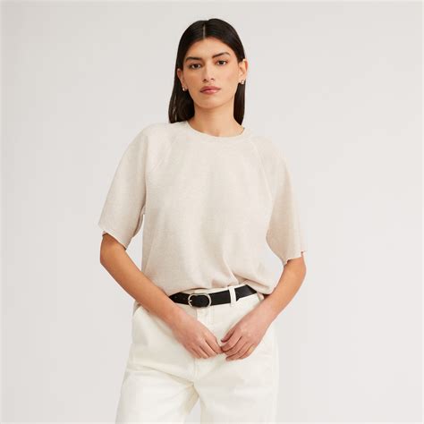 The Organic Cotton Waffle Raglan Tee Heathered Tan Everlane