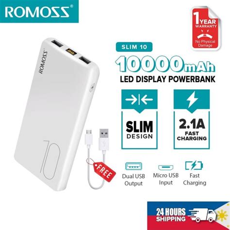 Power Bank Romoss Slim Mah Light Handheld Micro And Type C