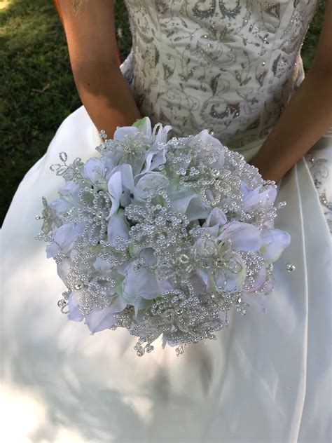 Pearl Bridal Bouquet Pearl Wedding Bouquet Crystal Bridal Etsy Canada