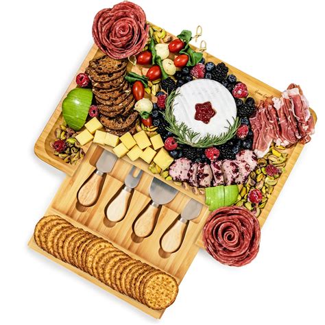 Buy Cheese Board Set Bamboo Cheese Board And Set Charcuterie Board