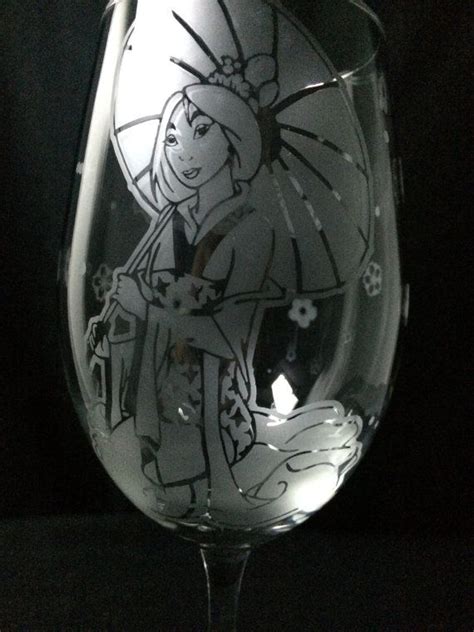 Personalized Etched Mulan Glass Glass Etsy Wine Glass